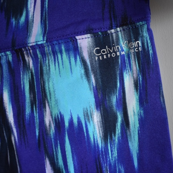 Calvin Klein S NWT Crop Blue Tie Dye Leggings Yoga - Picture 3 of 8